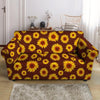 Brown Sunflower Loveseat Cover-grizzshop