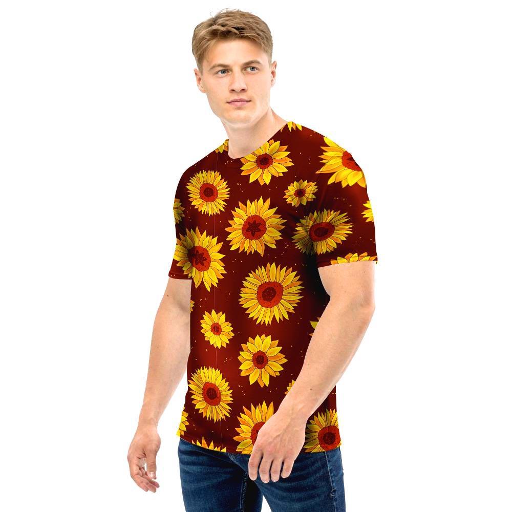 Brown Sunflower Men T Shirt-grizzshop