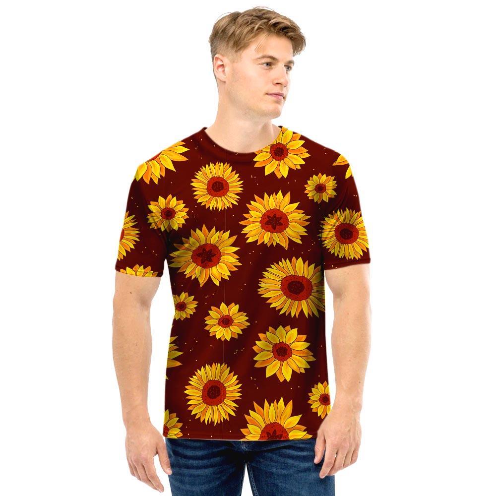 Brown Sunflower Men T Shirt-grizzshop