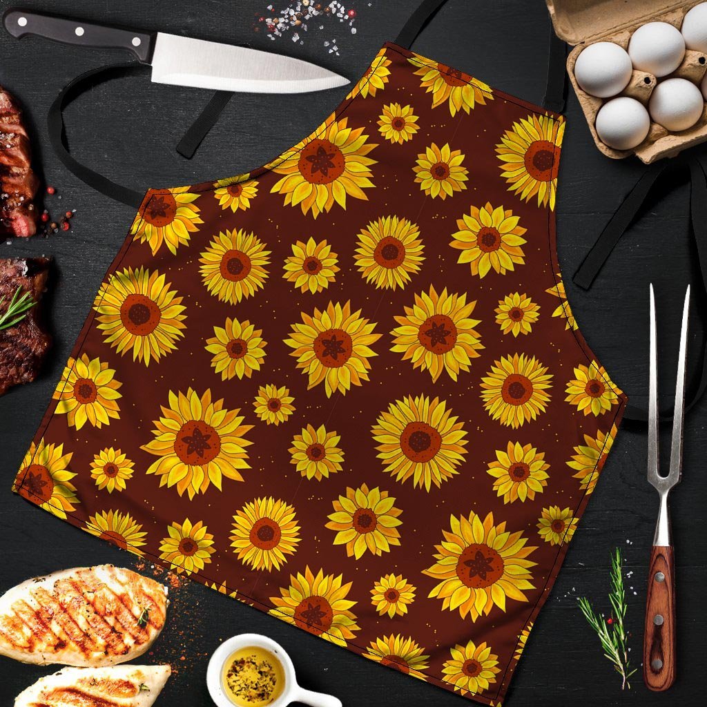 Brown Sunflower Men's Apron-grizzshop