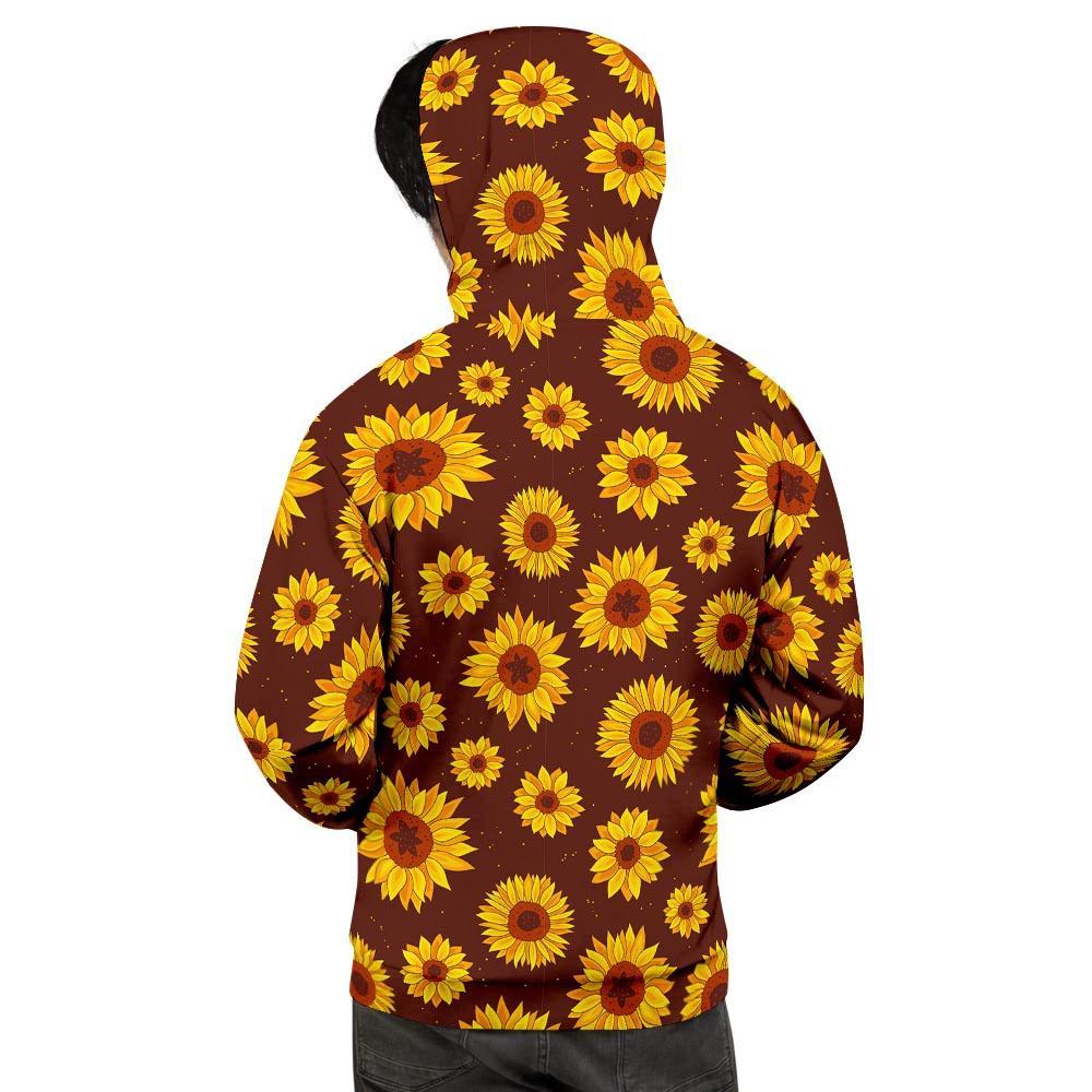 Brown Sunflower Men's Hoodie-grizzshop