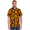 Brown Sunflower Men's Short Sleeve Shirt-grizzshop