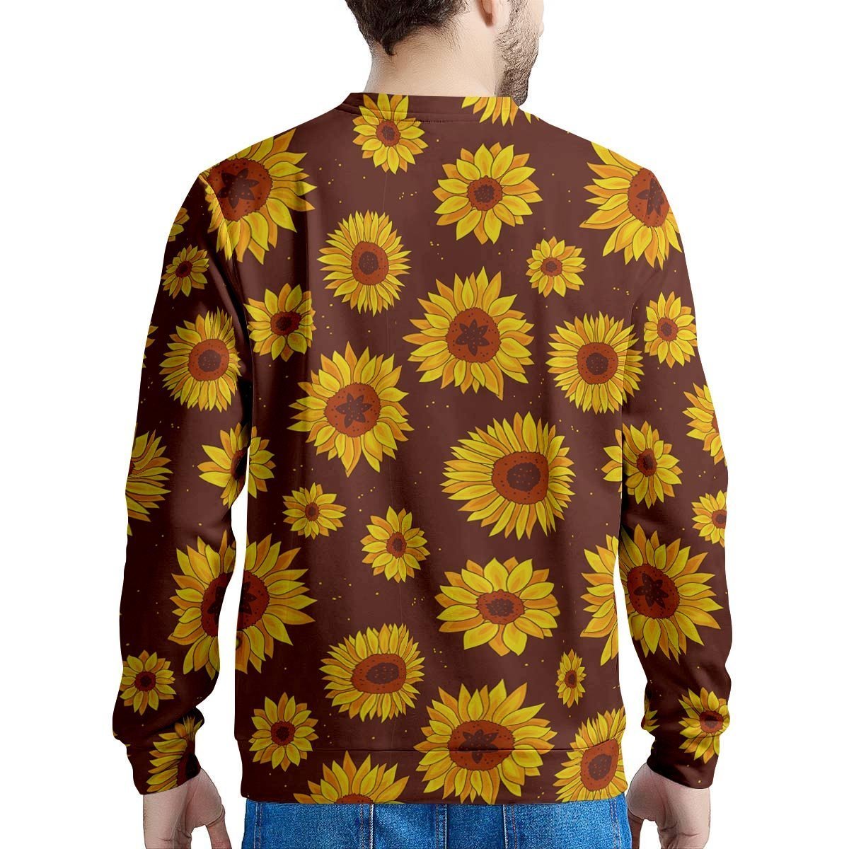 Brown Sunflower Men's Sweatshirt-grizzshop