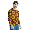 Brown Sunflower Men's Sweatshirt-grizzshop