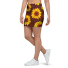 Brown Sunflower Mini Skirt-grizzshop