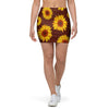 Brown Sunflower Mini Skirt-grizzshop