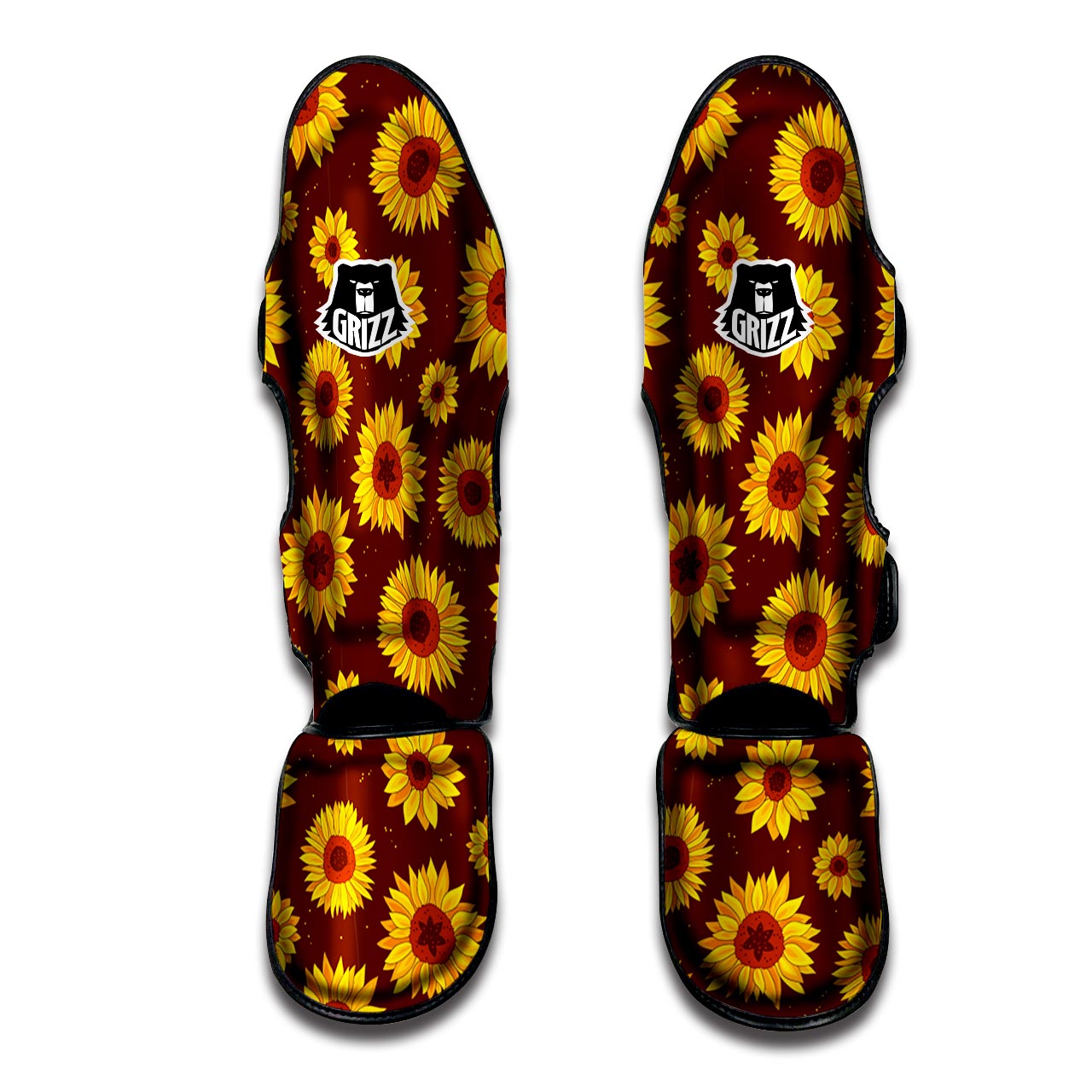 Brown Sunflower Muay Thai Shin Guard-grizzshop