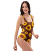 Brown Sunflower One Piece Swimsuite-grizzshop