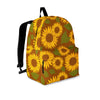 Brown Sunflower Print Backpack-grizzshop