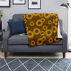 Brown Sunflower Print Blanket-grizzshop