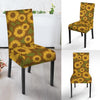 Brown Sunflower Print Chair Cover-grizzshop