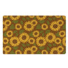 Brown Sunflower Print Door Mat-grizzshop