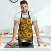 Brown Sunflower Print Men's Apron-grizzshop