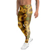 Brown Sunflower Print Men's Leggings-grizzshop