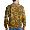 Brown Sunflower Print Men's Sweatshirt-grizzshop