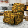 Brown Sunflower Print Recliner Cover-grizzshop