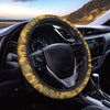 Brown Sunflower Print Steering Wheel Cover-grizzshop