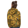 Brown Sunflower Print Women's Hoodie-grizzshop