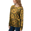 Brown Sunflower Print Women's Sweatshirt-grizzshop