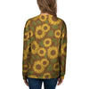 Brown Sunflower Print Women's Sweatshirt-grizzshop