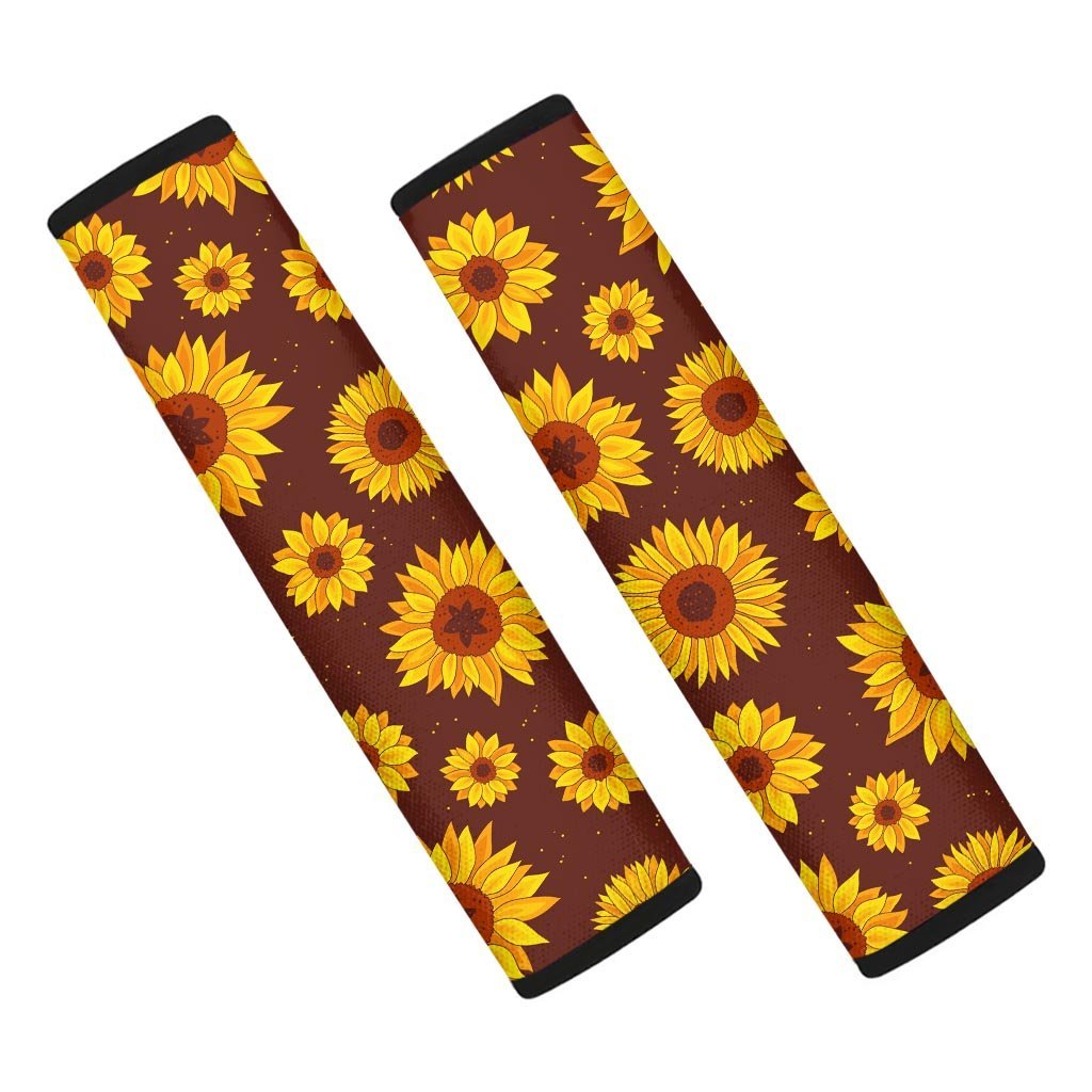 Brown Sunflower Seat Belt Cover-grizzshop