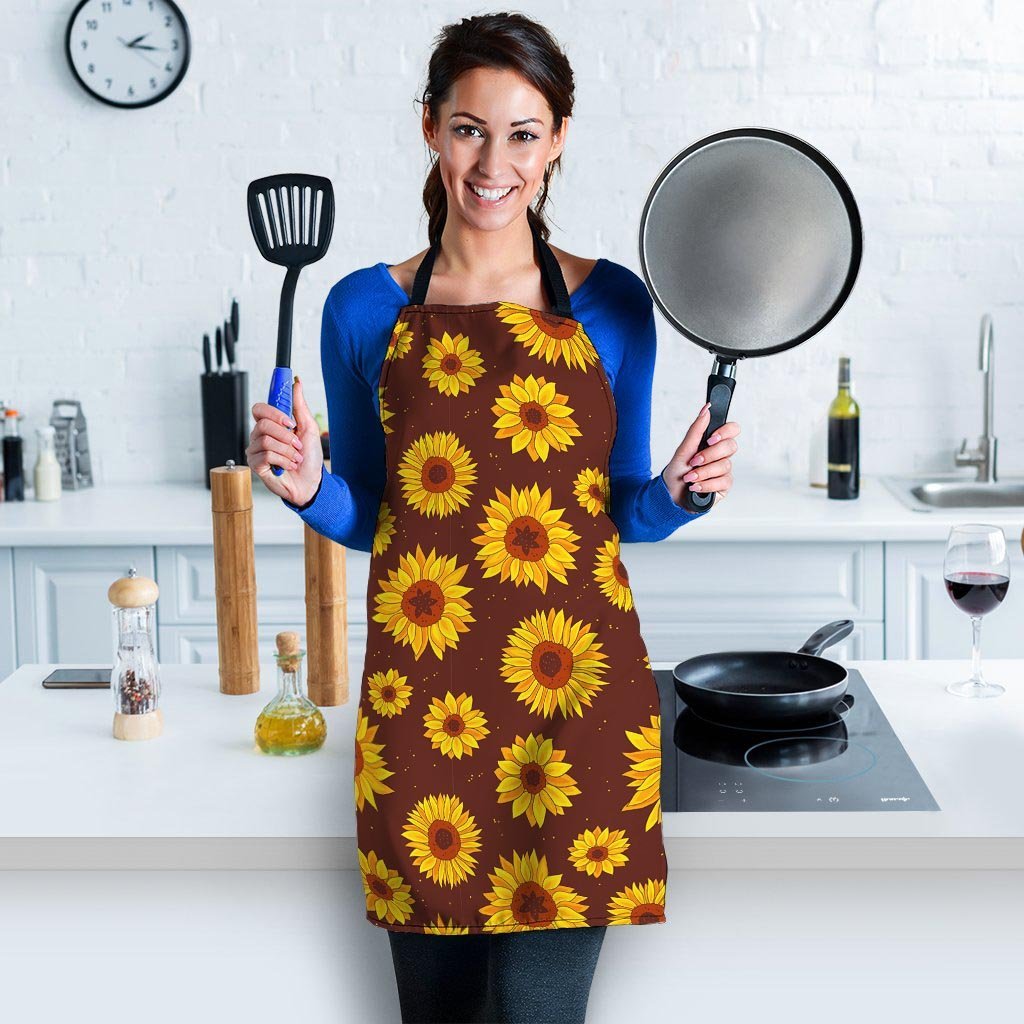 Brown Sunflower Women's Apron-grizzshop