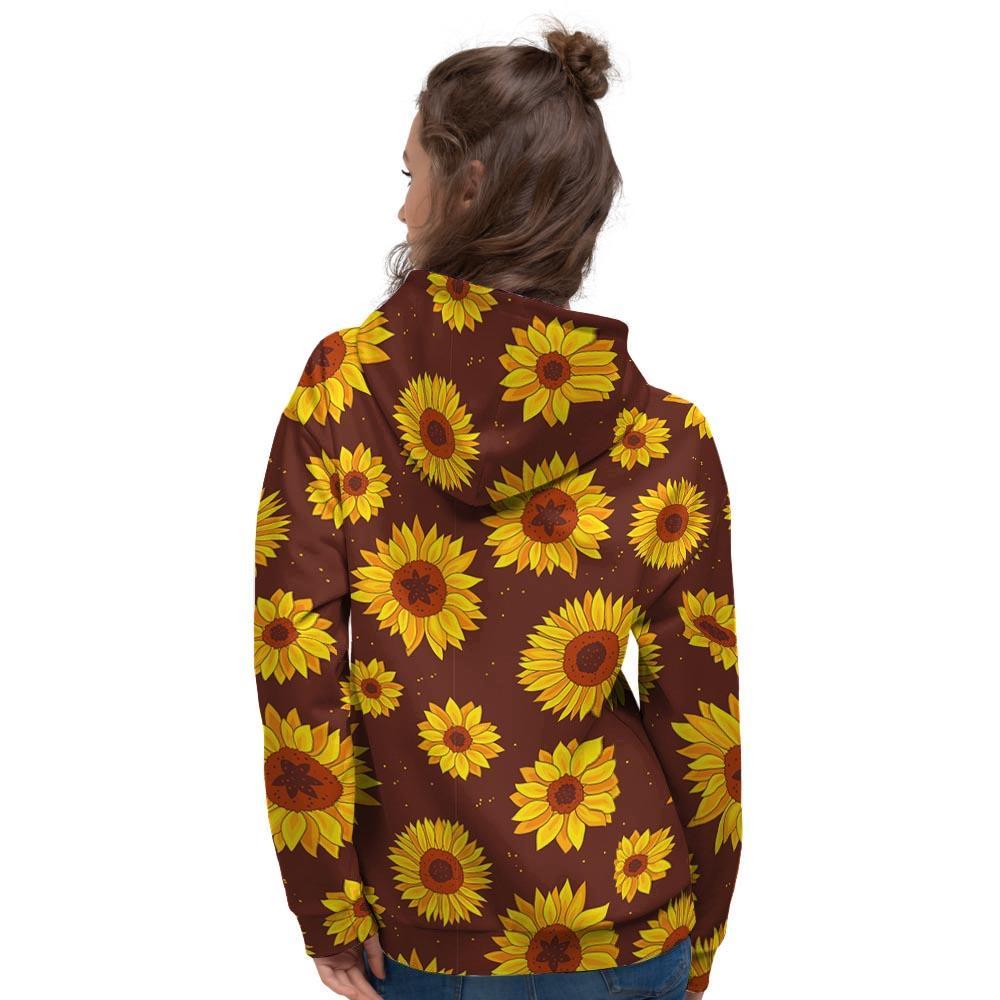 Brown Sunflower Women's Hoodie-grizzshop