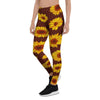 Brown Sunflower Women's Leggings-grizzshop