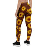 Brown Sunflower Women's Leggings-grizzshop