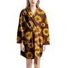 Brown Sunflower Women's Robe-grizzshop