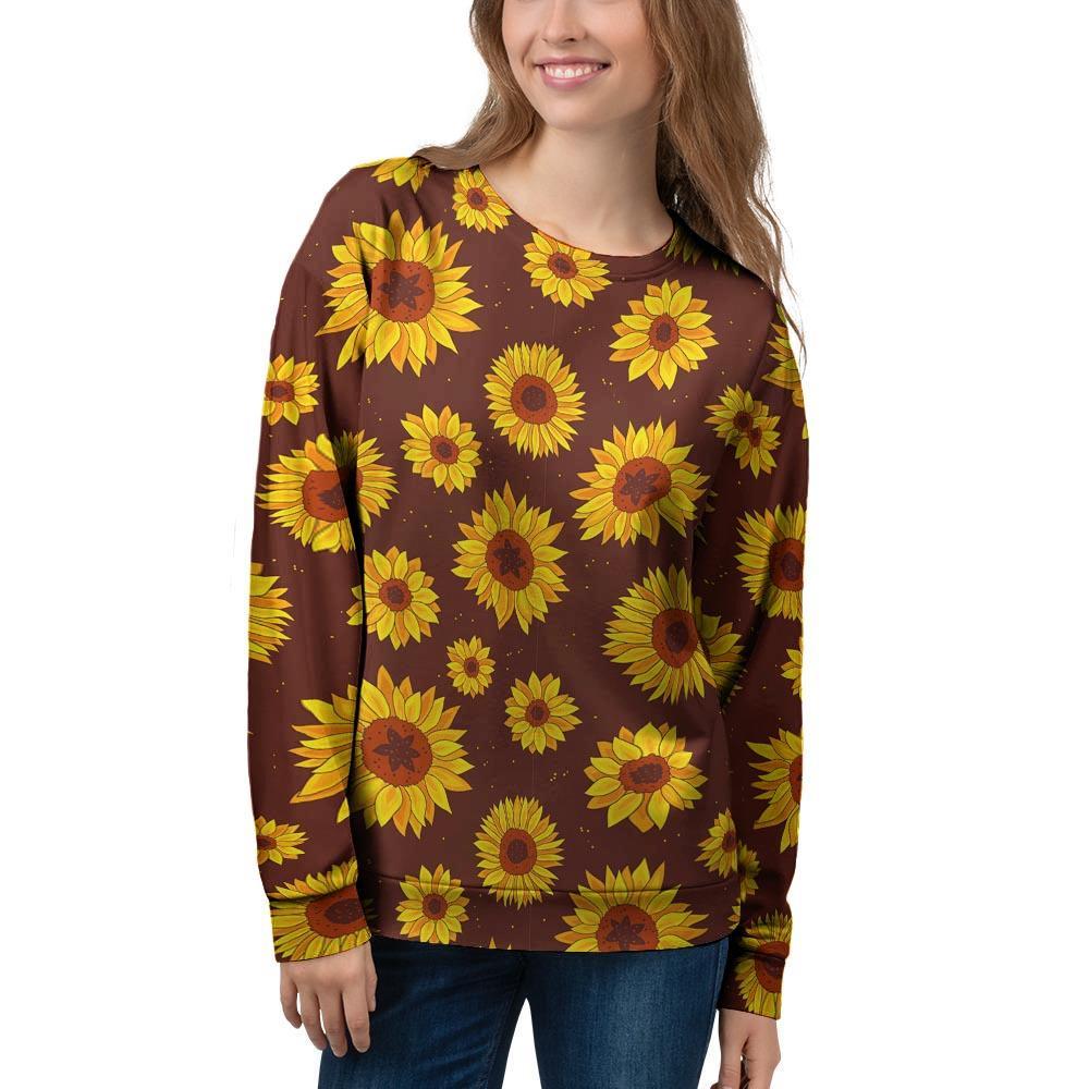 Brown Sunflower Women's Sweatshirt-grizzshop