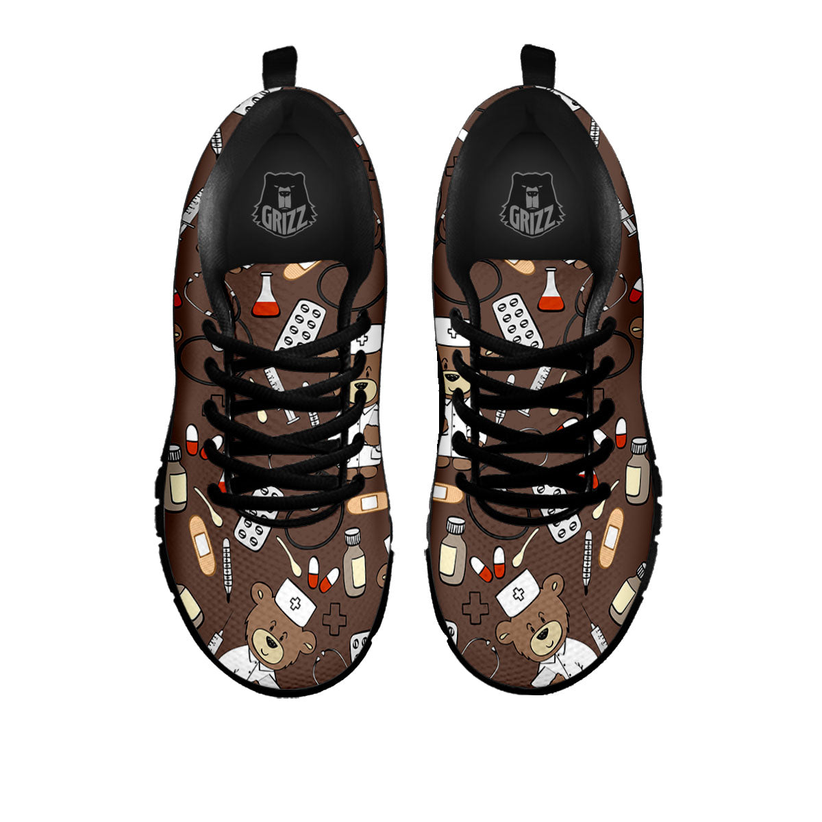 Brown Teddy Bear Nurse - Sneakers-grizzshop