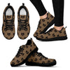 Load image into Gallery viewer, Brown Teddy Bear Pattern Print Black Sneaker Shoes For Men Women-grizzshop