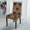 Brown Teddy Bear Pattern Print Chair Cover-grizzshop