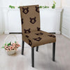 Brown Teddy Bear Pattern Print Chair Cover-grizzshop