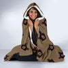 Brown Teddy Bear Pattern Print Hooded Blanket-grizzshop