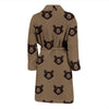 Brown Teddy Bear Pattern Print Men Long Robe-grizzshop