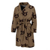 Brown Teddy Bear Pattern Print Men Long Robe-grizzshop