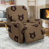 Brown Teddy Bear Pattern Print Recliner Cover-grizzshop