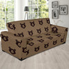 Brown Teddy Bear Pattern Print Sofa Covers-grizzshop