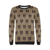 Brown Teddy Bear Pattern Print Women Crewneck Sweatshirt-grizzshop