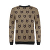 Brown Teddy Bear Pattern Print Women Crewneck Sweatshirt-grizzshop