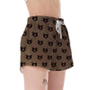 Brown Teddy Bear Pattern Print Women's Shorts-grizzshop