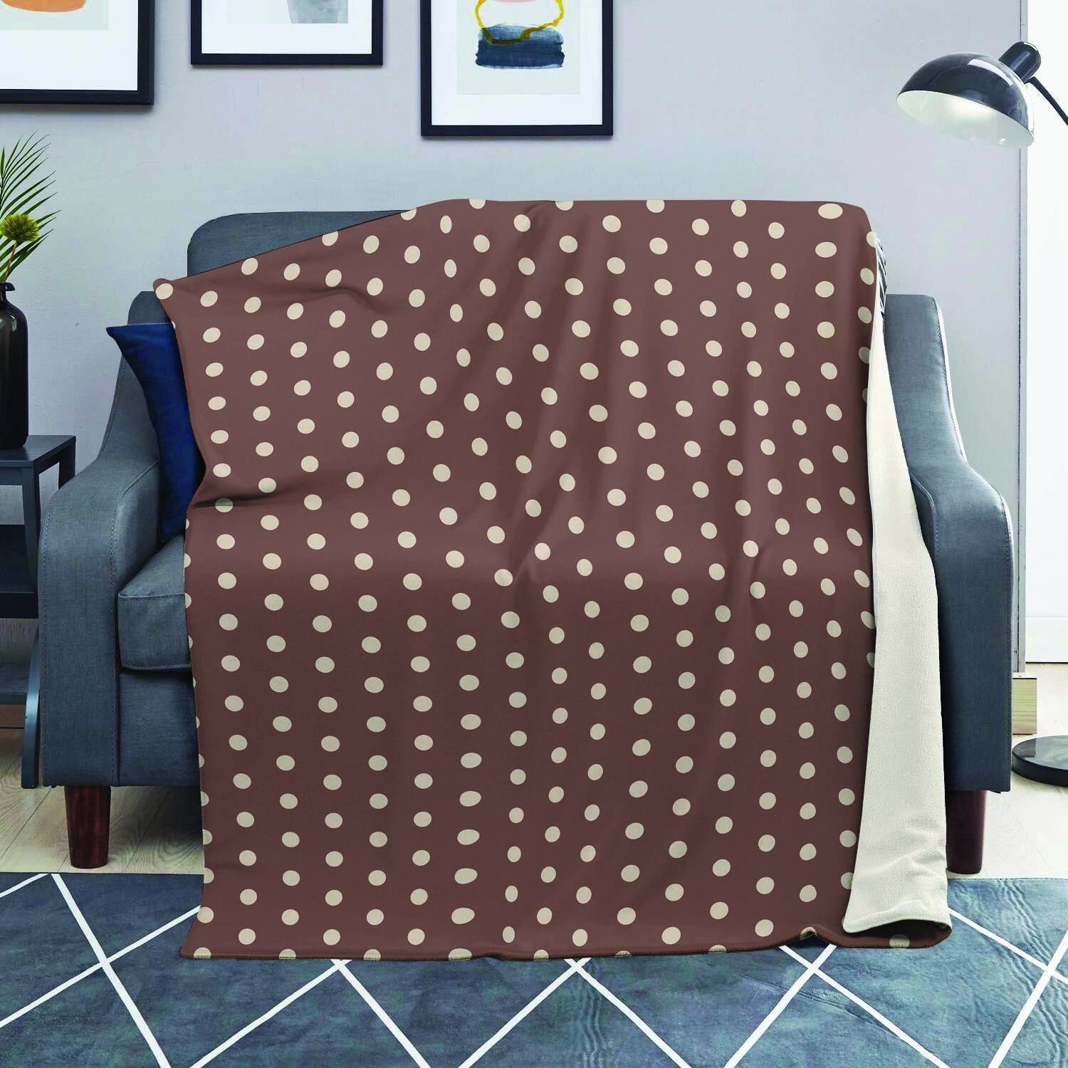 Brown Tiny Polka Dot Blanket-grizzshop