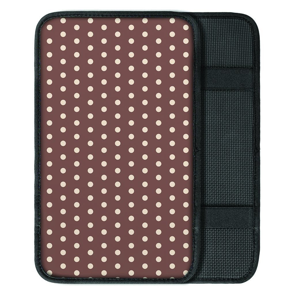 Brown Tiny Polka Dot Car Console Cover-grizzshop