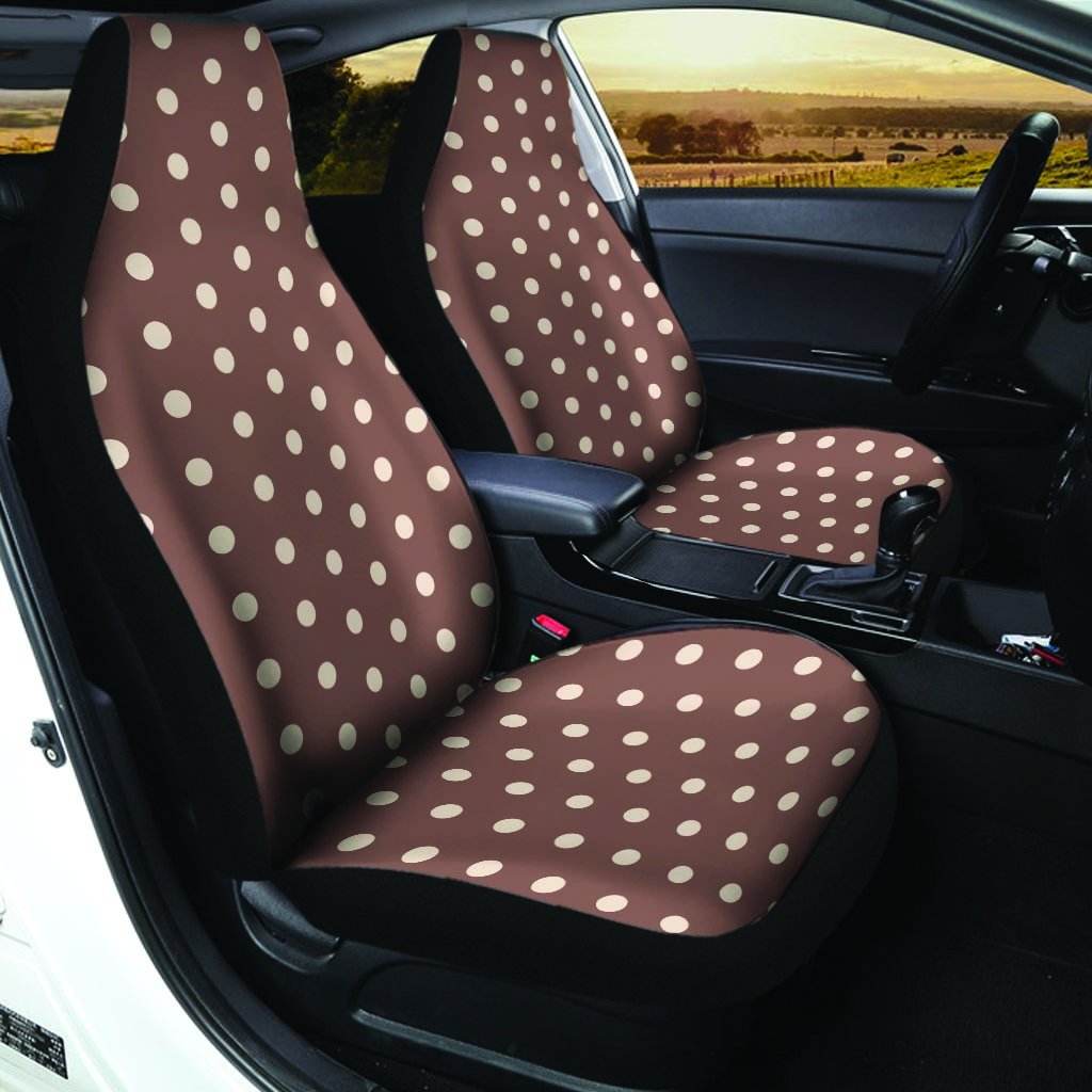 Brown Tiny Polka Dot Car Seat Covers-grizzshop