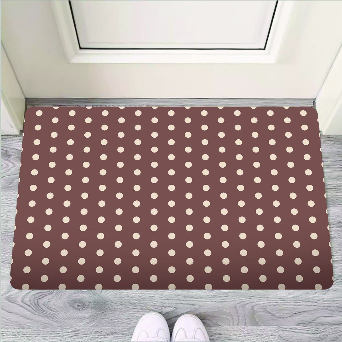 Brown Tiny Polka Dot Door Mat-grizzshop