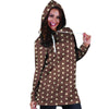 Brown Tiny Polka Dot Hoodie Dress-grizzshop