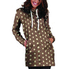 Brown Tiny Polka Dot Hoodie Dress-grizzshop