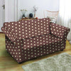 Brown Tiny Polka Dot Loveseat Cover-grizzshop